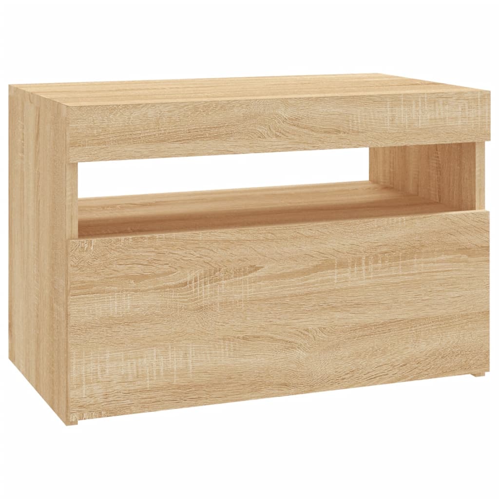 Tv Skříňka S Led Osvětlením Dub Sonoma 60 X 35 X 40 Cm