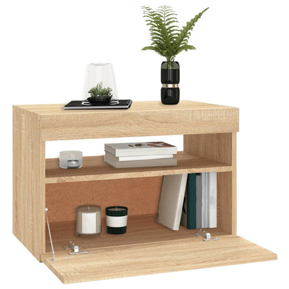 Tv Skříňka S Led Osvětlením Dub Sonoma 60 X 35 X 40 Cm