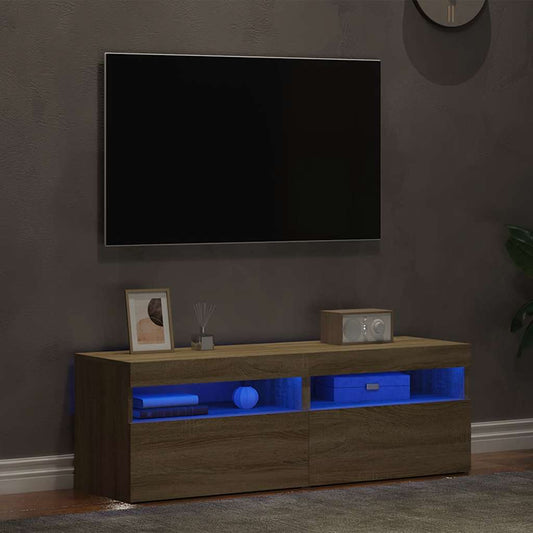 Tv Skříňky S Led Osvětlením 2 Ks Dub Sonoma 60 X 35 X 40 Cm