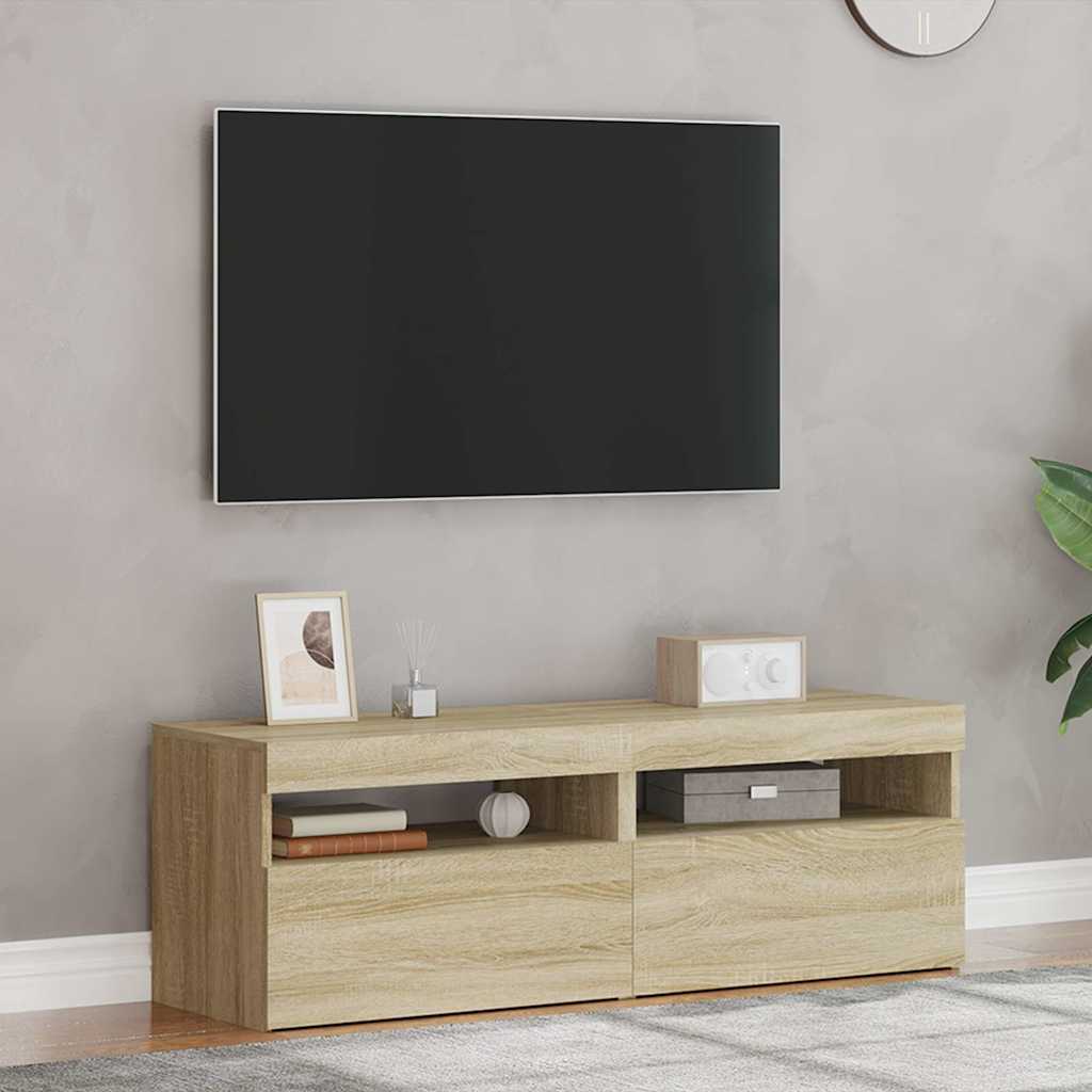 Tv Skříňky S Led Osvětlením 2 Ks Dub Sonoma 60 X 35 X 40 Cm