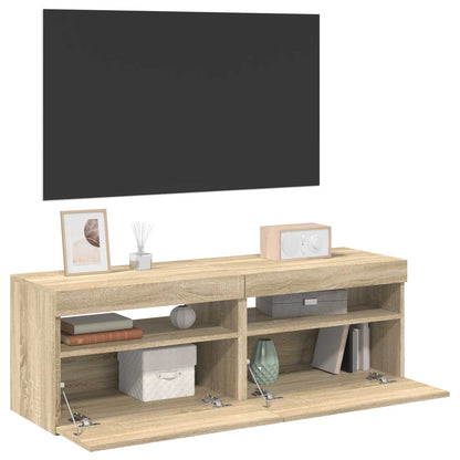 Tv Skříňky S Led Osvětlením 2 Ks Dub Sonoma 60 X 35 X 40 Cm