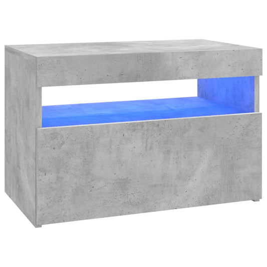 Tv Skříňka S Led Osvětlením Betonově Šedá 60 X 35 X 40 Cm