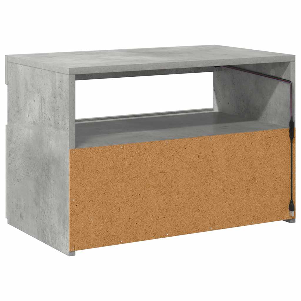 Tv Skříňka S Led Osvětlením Betonově Šedá 60 X 35 X 40 Cm