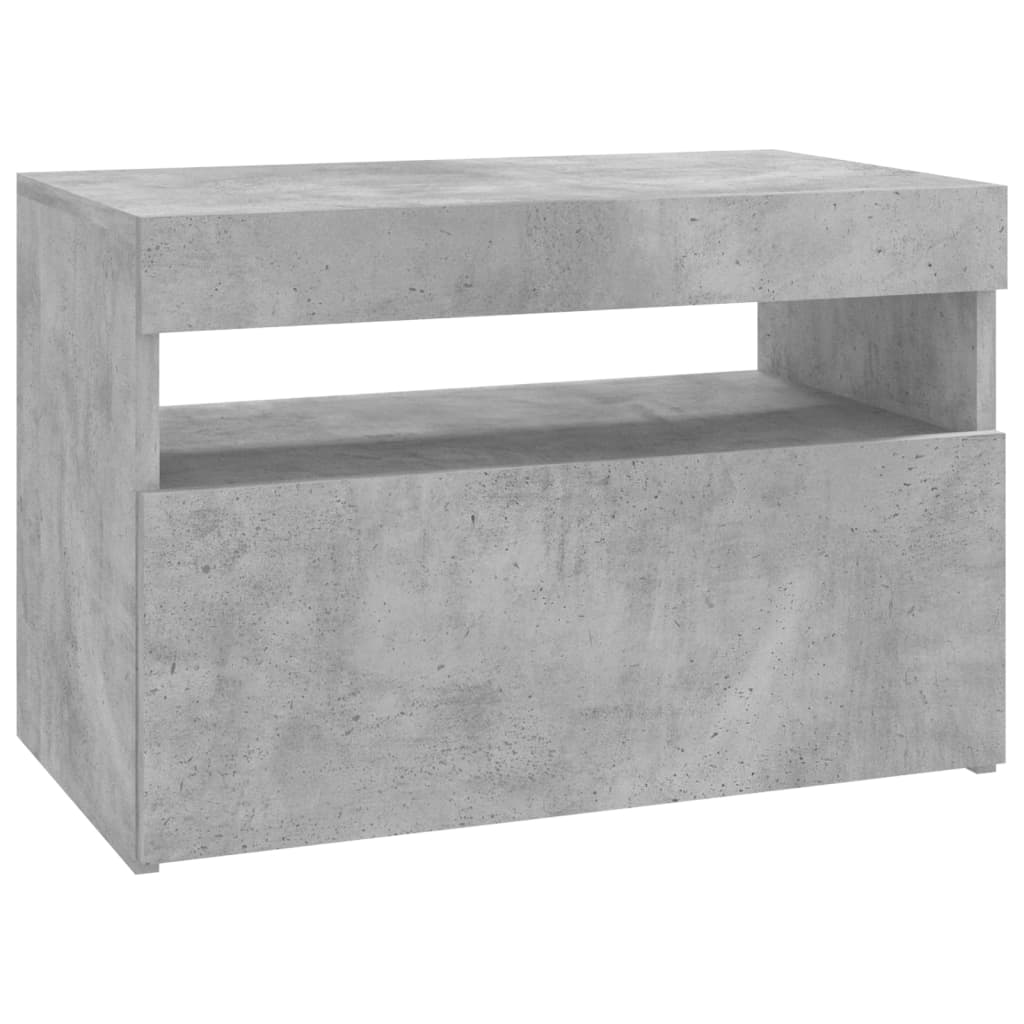Tv Skříňka S Led Osvětlením Betonově Šedá 60 X 35 X 40 Cm