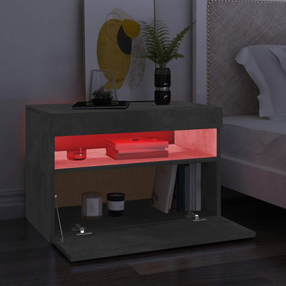 Tv Skříňka S Led Osvětlením Betonově Šedá 60 X 35 X 40 Cm