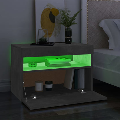 Tv Skříňka S Led Osvětlením Betonově Šedá 60 X 35 X 40 Cm