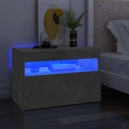Tv Skříňka S Led Osvětlením Betonově Šedá 60 X 35 X 40 Cm