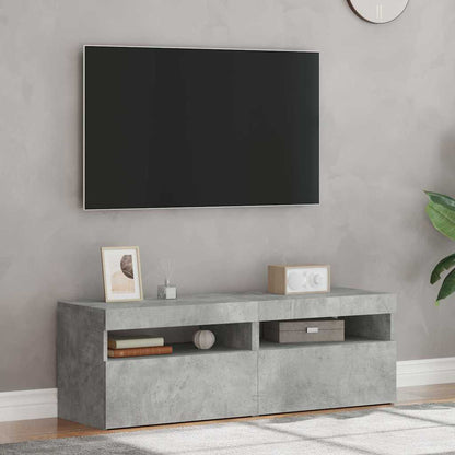 Tv Skříňky S Led Osvětlením 2 Ks Betonově Šedé 60 X 35 X 40 Cm