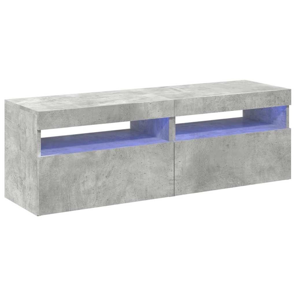 Tv Skříňky S Led Osvětlením 2 Ks Betonově Šedé 60 X 35 X 40 Cm