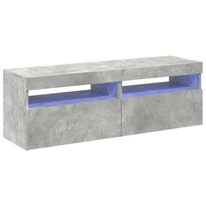 Tv Skříňky S Led Osvětlením 2 Ks Betonově Šedé 60 X 35 X 40 Cm