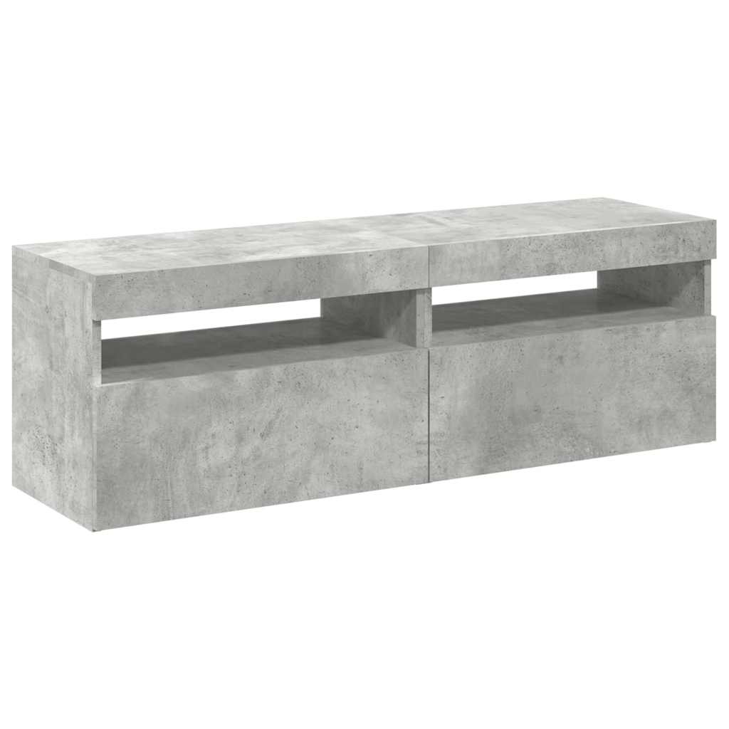 Tv Skříňky S Led Osvětlením 2 Ks Betonově Šedé 60 X 35 X 40 Cm