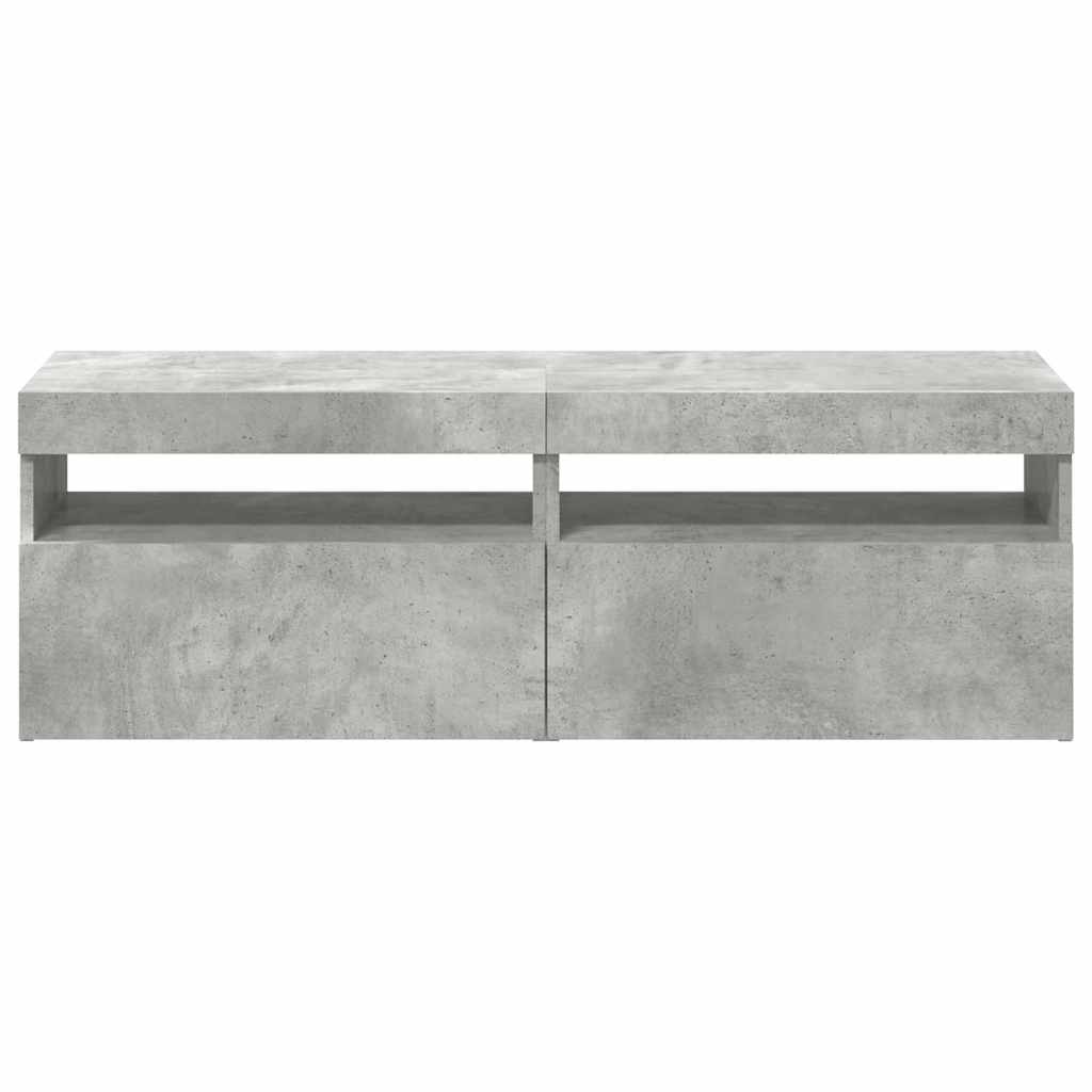 Tv Skříňky S Led Osvětlením 2 Ks Betonově Šedé 60 X 35 X 40 Cm