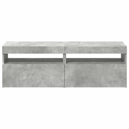 Tv Skříňky S Led Osvětlením 2 Ks Betonově Šedé 60 X 35 X 40 Cm