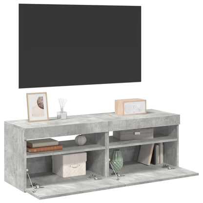Tv Skříňky S Led Osvětlením 2 Ks Betonově Šedé 60 X 35 X 40 Cm