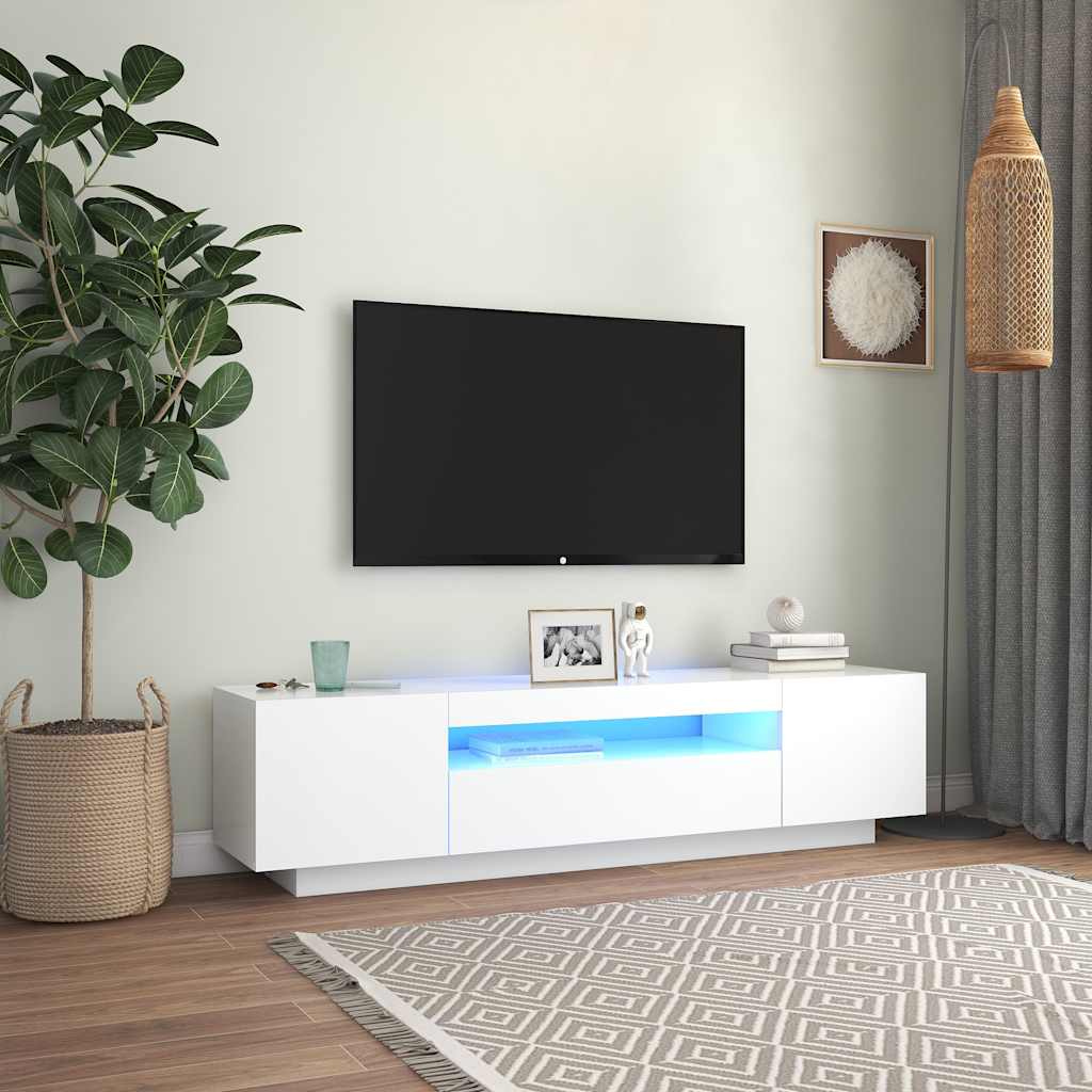Tv Skříňka S Led Osvětlením Betonově Šedá 160X35X40 Cm