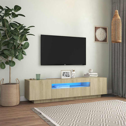 Tv Skříňka S Led Osvětlením Betonově Šedá 160X35X40 Cm
