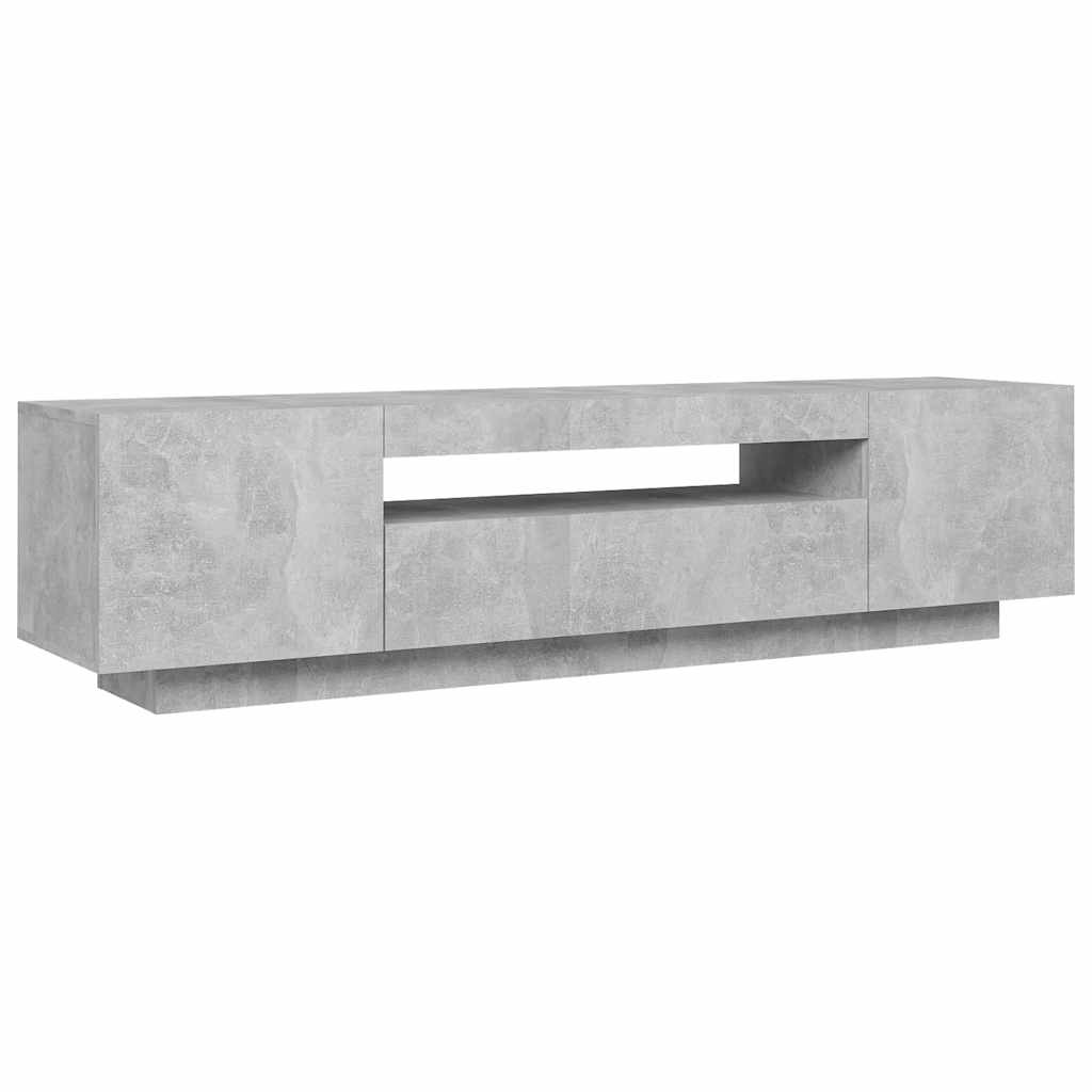Tv Skříňka S Led Osvětlením Betonově Šedá 160X35X40 Cm