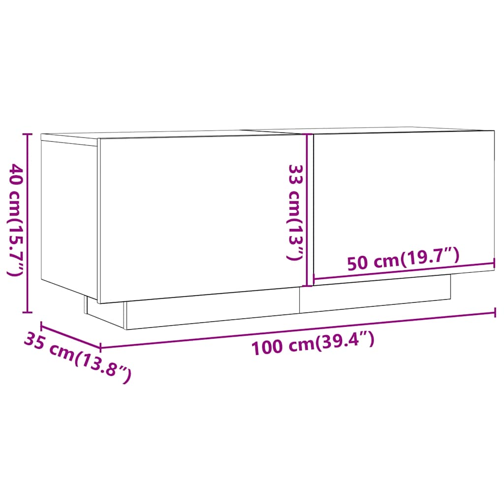 Tv Skříňka 100 X 35 X 40 Cm Kompozitní Dřevo