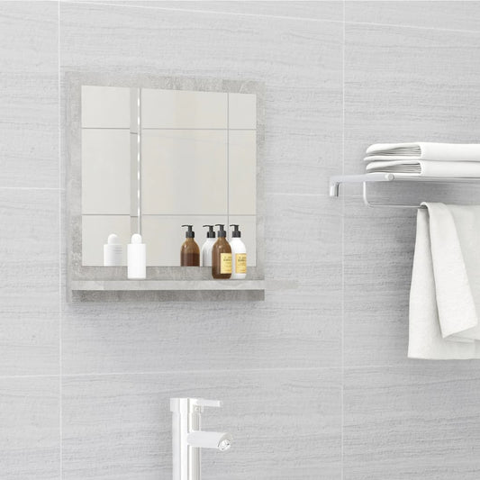 Koupelnové Zrcadlo Betonově Šedé 40X10,5X37 Cm Kompozitní Dřevo