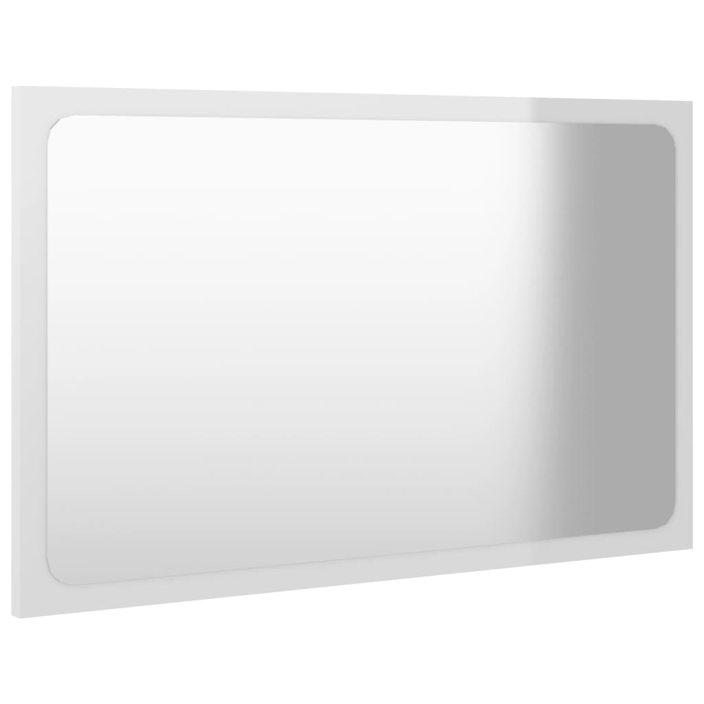 Koupelnové Zrcadlo Bílé Vysoký Lesk 60X1,5X37 Cm Dřevotříska