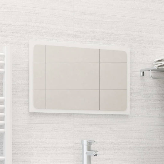 Koupelnové Zrcadlo Bílé Vysoký Lesk 60X1,5X37 Cm Dřevotříska