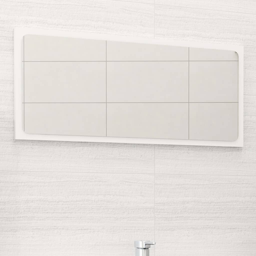 Koupelnové Zrcadlo Bílé Vysoký Lesk 60X1,5X37 Cm Dřevotříska