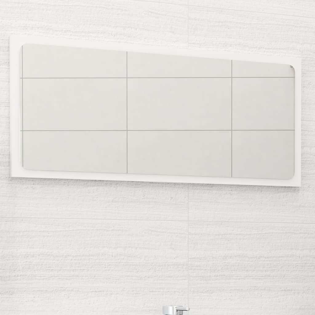 Koupelnové Zrcadlo Bílé Vysoký Lesk 60X1,5X37 Cm Dřevotříska