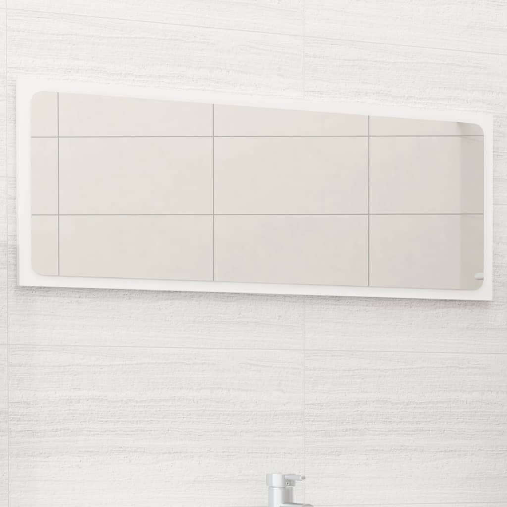 Koupelnové Zrcadlo Bílé Vysoký Lesk 60X1,5X37 Cm Dřevotříska