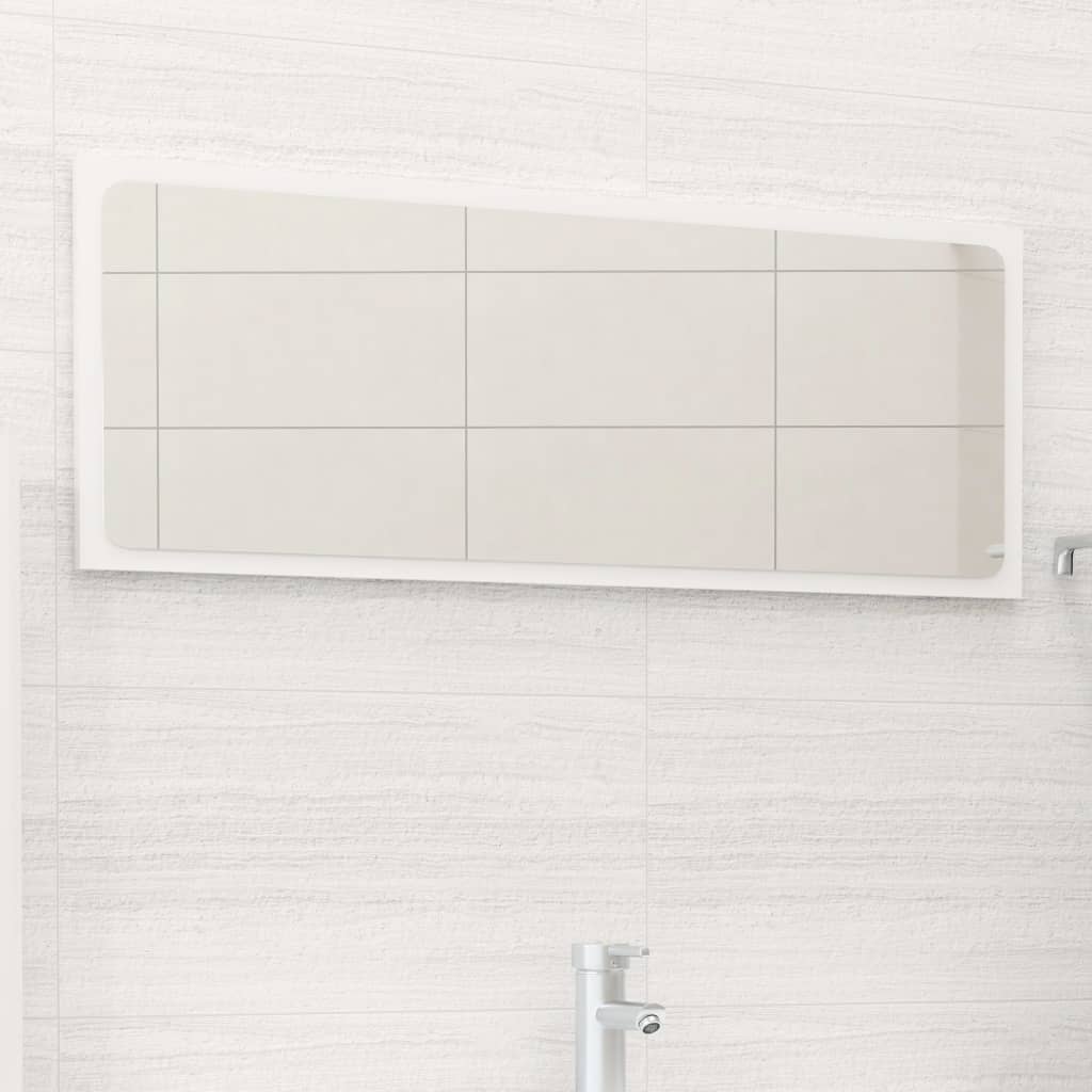 Koupelnové Zrcadlo Bílé Vysoký Lesk 60X1,5X37 Cm Dřevotříska