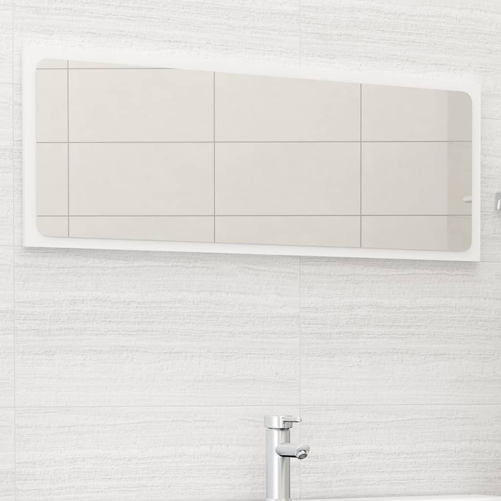 Koupelnové Zrcadlo Bílé Vysoký Lesk 60X1,5X37 Cm Dřevotříska