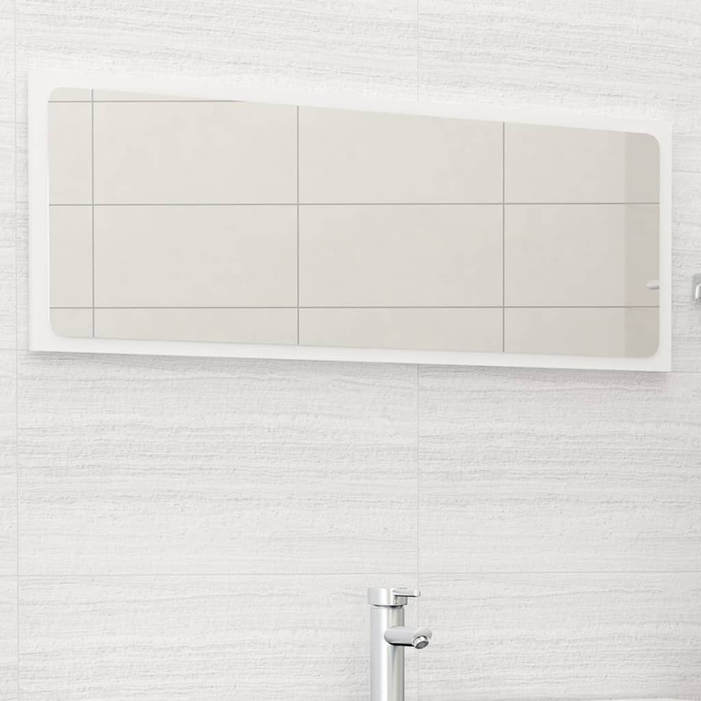 Koupelnové Zrcadlo Bílé Vysoký Lesk 60X1,5X37 Cm Dřevotříska