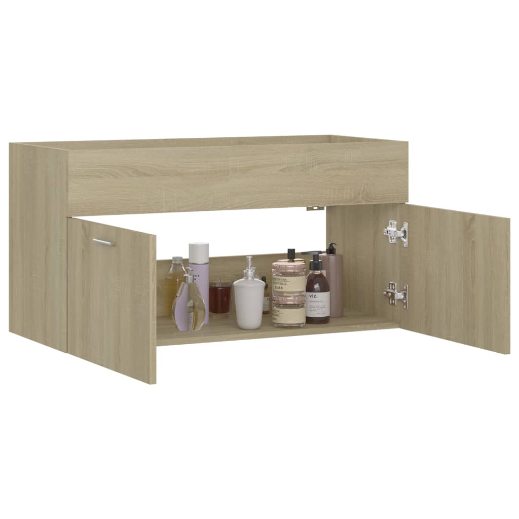 Skříňka Pod Umyvadlo Dub Sonoma 90X38,5X46 Cm Kompozitní Dřevo