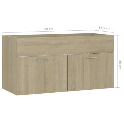 Skříňka Pod Umyvadlo Dub Sonoma 90X38,5X46 Cm Kompozitní Dřevo