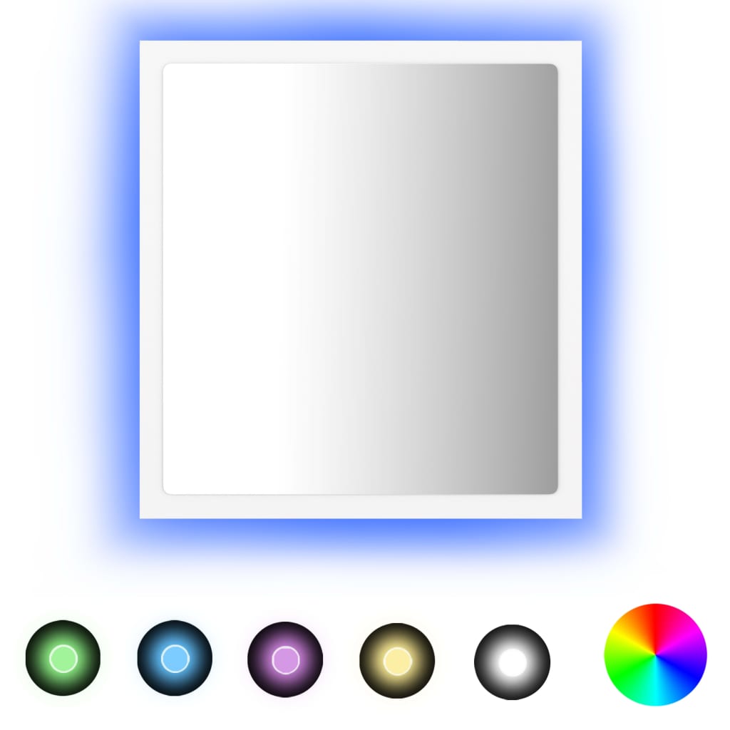 Led Koupelnové Zrcadlo Bílé 40 X 8,5 X 37 Cm Akrylové