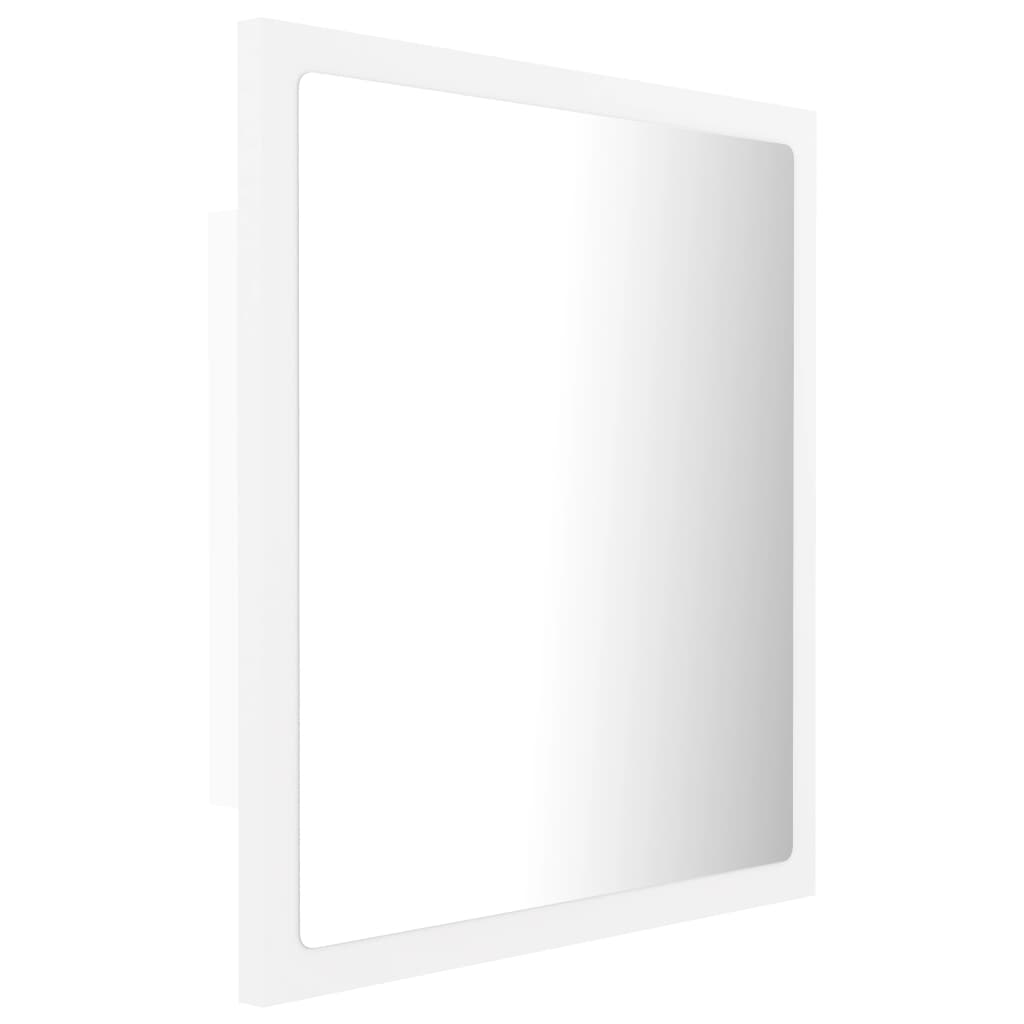 Led Koupelnové Zrcadlo Bílé 40 X 8,5 X 37 Cm Akrylové