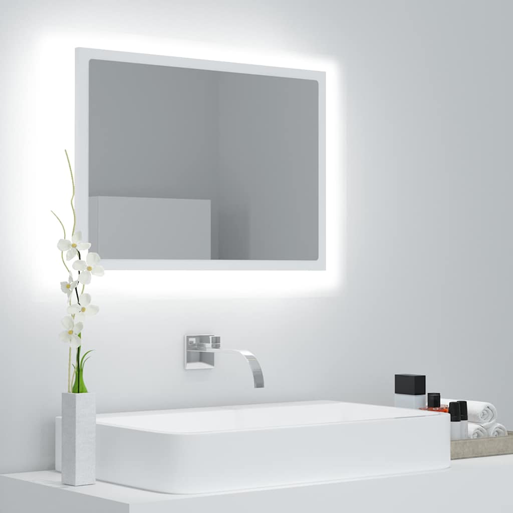 Led Koupelnové Zrcadlo Černé Vysoký Lesk 60X8,5X37 Cm Akrylové