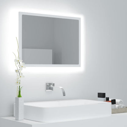 Led Koupelnové Zrcadlo Černé Vysoký Lesk 60X8,5X37 Cm Akrylové