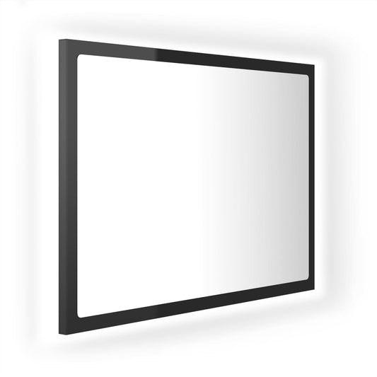 Led Koupelnové Zrcadlo Černé Vysoký Lesk 60X8,5X37 Cm Akrylové