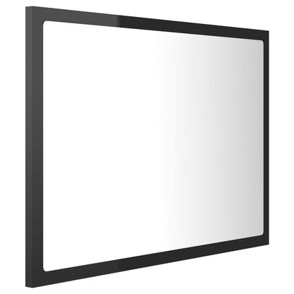 Led Koupelnové Zrcadlo Černé Vysoký Lesk 60X8,5X37 Cm Akrylové