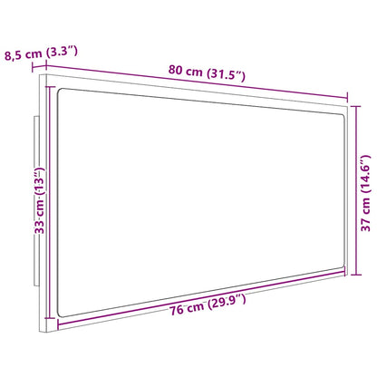 Led Koupelnové Zrcadlo Bílé Vysoký Lesk 80X8,5X37 Cm Akrylové