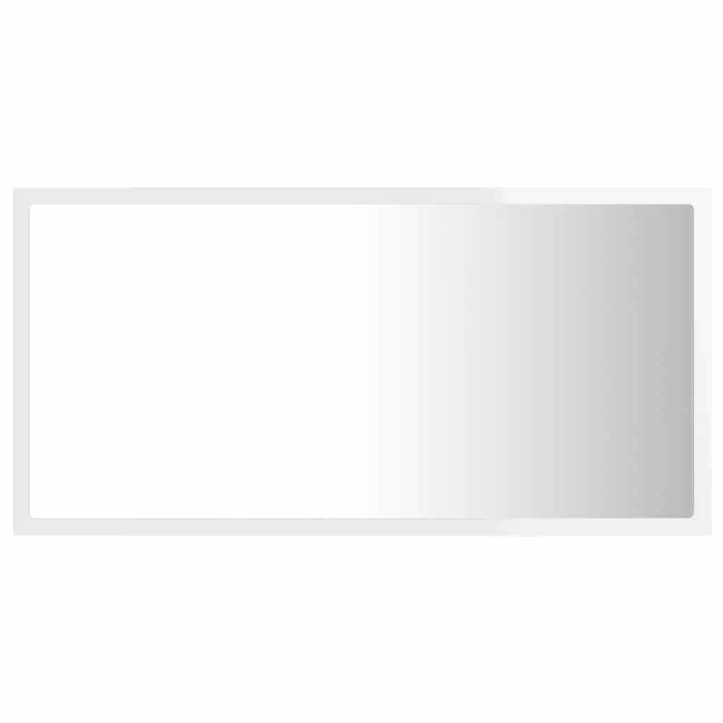Led Koupelnové Zrcadlo Bílé Vysoký Lesk 80X8,5X37 Cm Akrylové