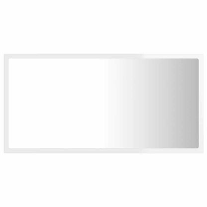 Led Koupelnové Zrcadlo Bílé Vysoký Lesk 80X8,5X37 Cm Akrylové