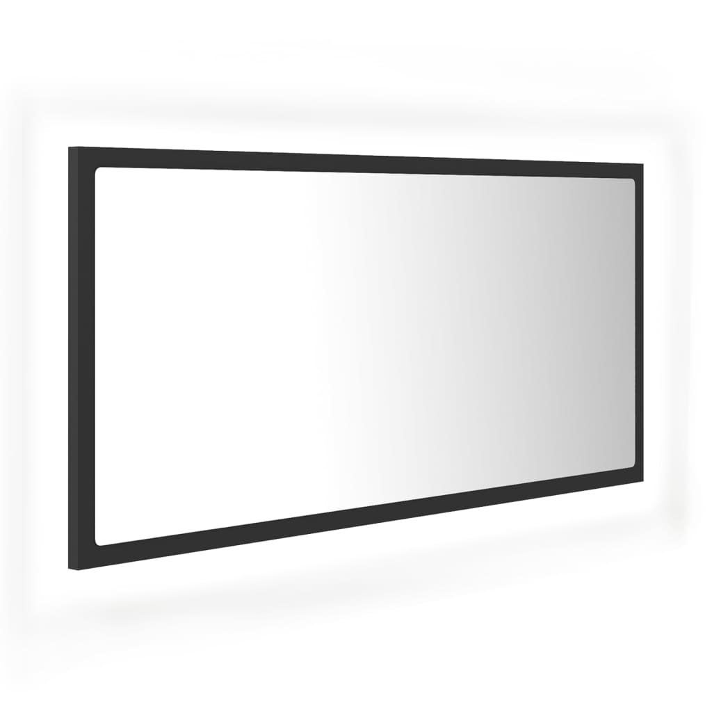 Led Koupelnové Zrcadlo Šedé 90 X 8,5 X 37 Cm Akrylové