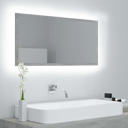 Led Koupelnové Zrcadlo Šedé 90 X 8,5 X 37 Cm Akrylové