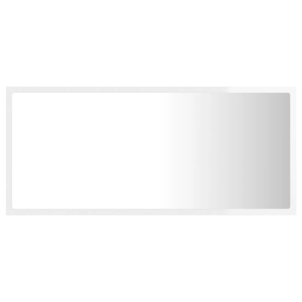 Led Koupelnové Zrcadlo Bílé Vysoký Lesk 90X8,5X37 Cm Akrylové