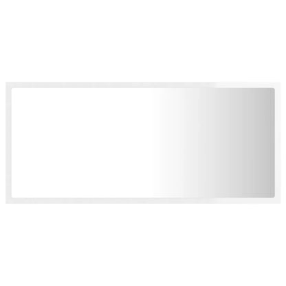 Led Koupelnové Zrcadlo Bílé Vysoký Lesk 90X8,5X37 Cm Akrylové