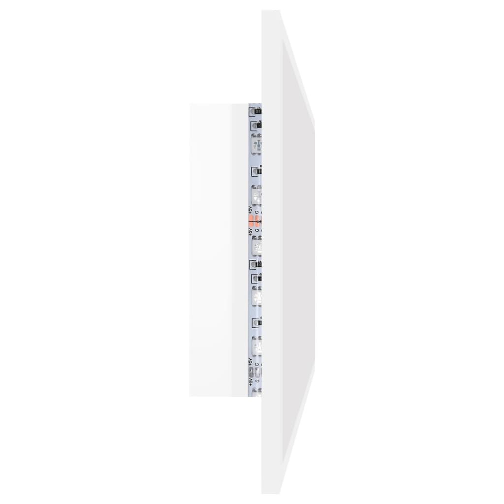 Led Koupelnové Zrcadlo Bílé Vysoký Lesk 90X8,5X37 Cm Akrylové