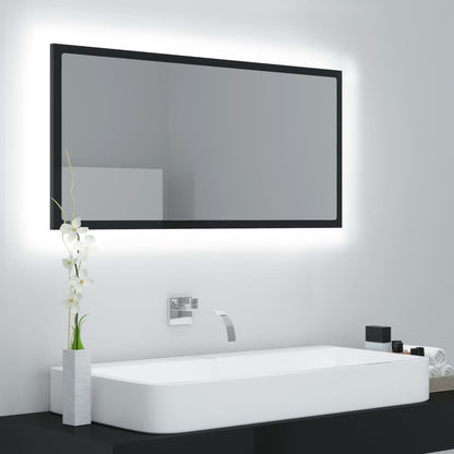 Led Koupelnové Zrcadlo Šedé 90 X 8,5 X 37 Cm Akrylové