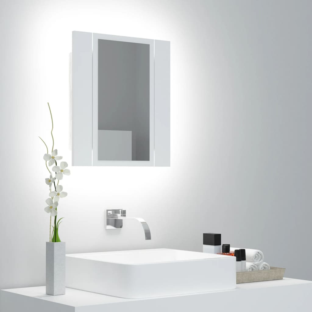 Zrcadlová Skříňka Led 40X12X45 Cm Kompozitní Dřevo