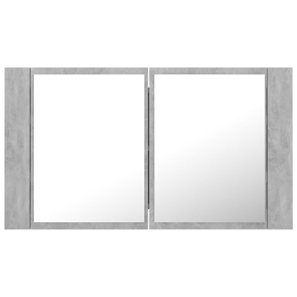 Led Koupelnová Skříňka Se Zrcadlem Betonově Šedá 80X12X45 Cm